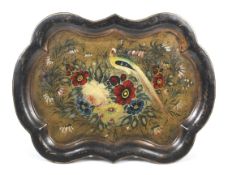 A 19th century Tole Peint shaped tray.