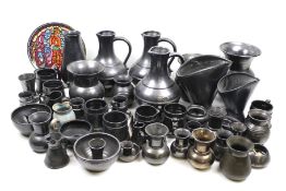 A large collection of assorted Prinknash Pottery items. Including vases, mugs and bowls, etc. Max.