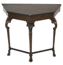 A hall console table converted from a full table.