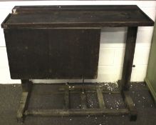 A vintage wooden 'Holtzapffel' lathe bench. With drawers section beneath.