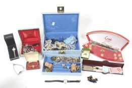 A large collection of miscellaneous costume jewellery and various lady's wrist watches.