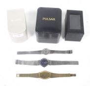 A Favre Leuba and two Cyma dress bracelet watches.