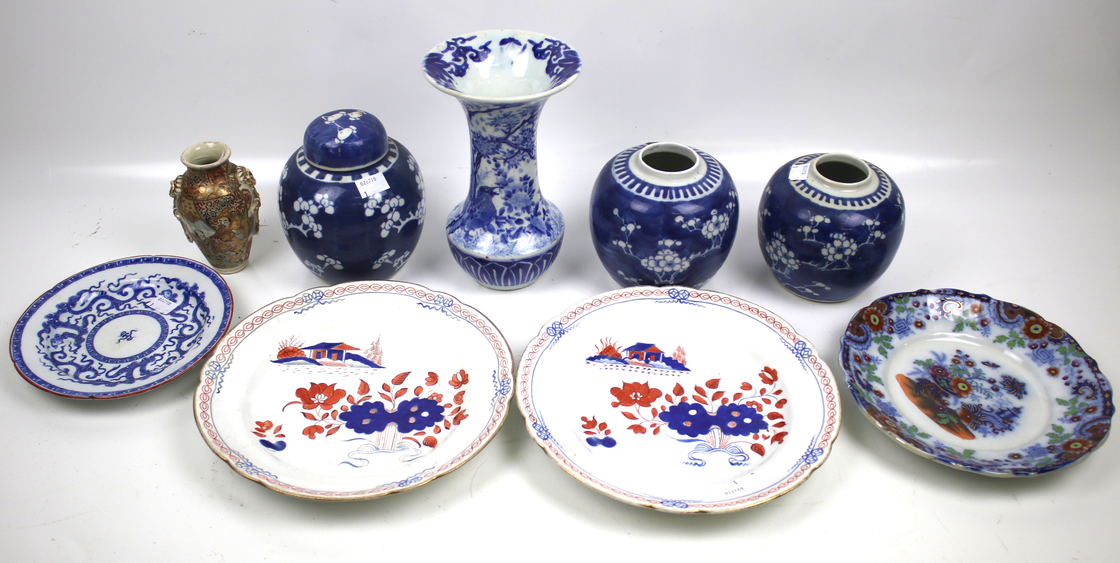 An assortment of oriental ceramics.