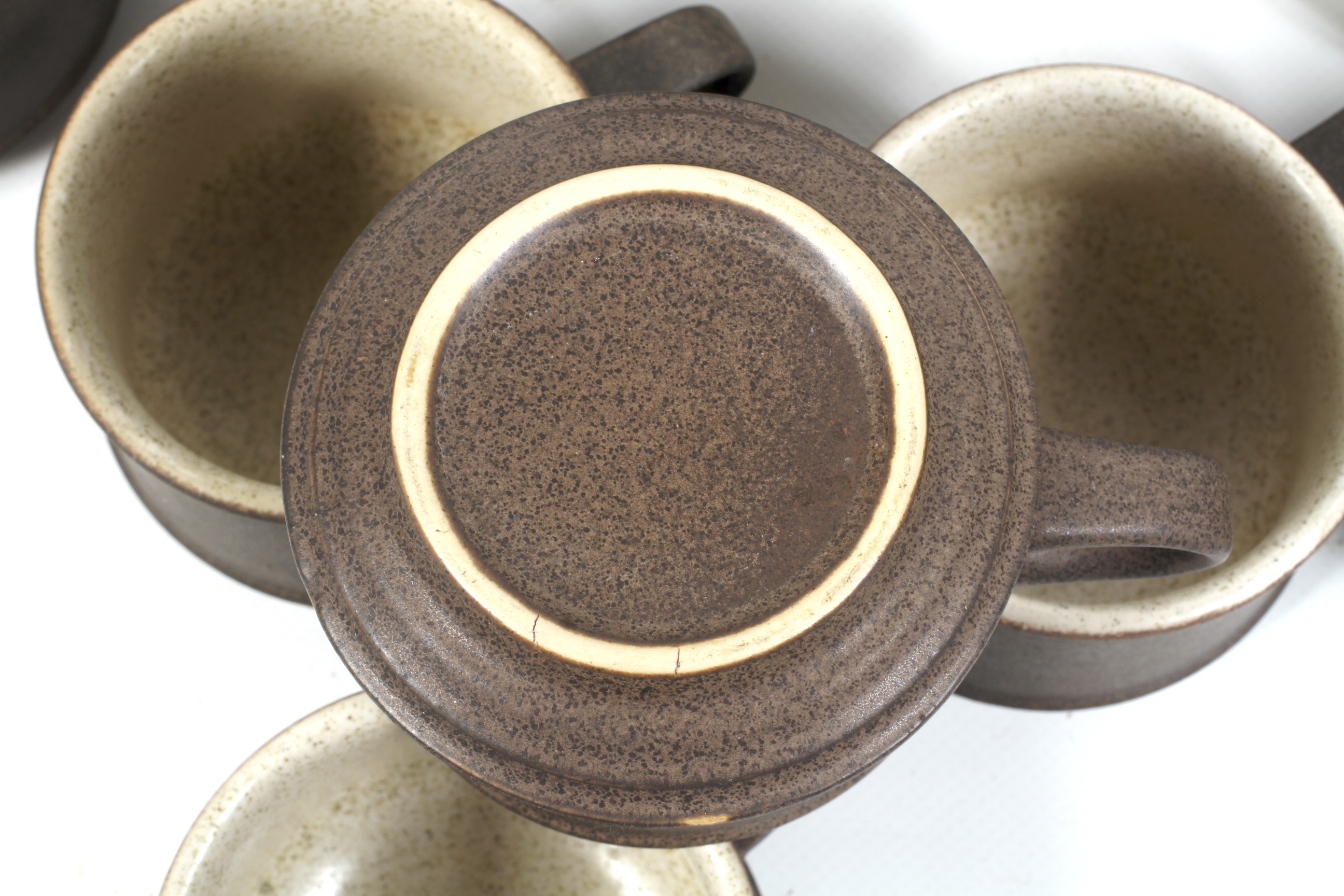 A mid-century Purbeck Studio Pottery 'Brown Diamond' stoneware tea coffee service. - Image 2 of 2