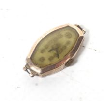 Record, a lady's 9ct gold tonneau cased wrist watch head, circa 1939.