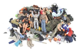 A collection of Action Man figures and accessories.