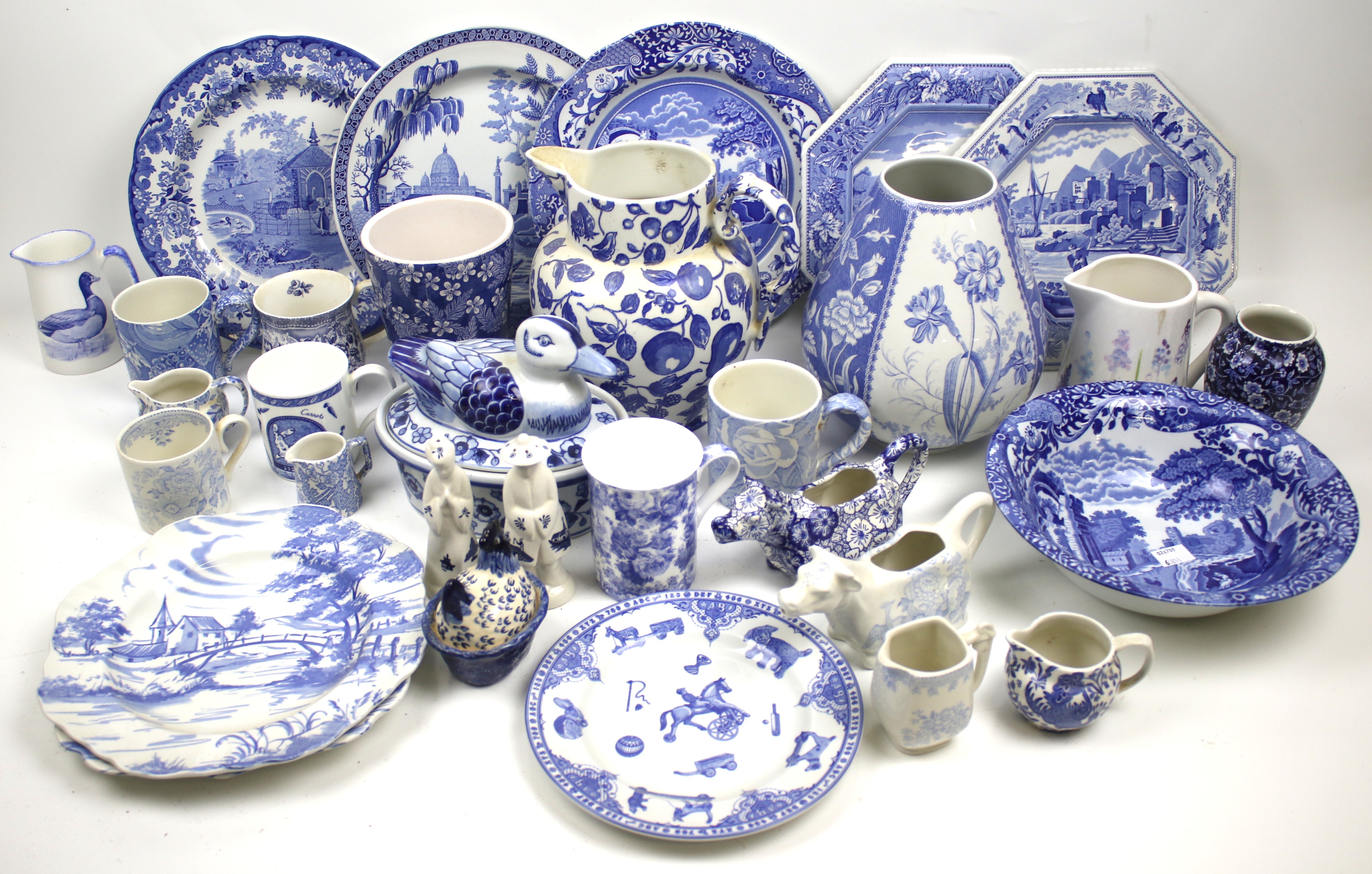 A collection of assorted blue and white china items. Including Royal Doulton and Coalport.