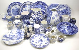 A collection of assorted blue and white china items. Including Royal Doulton and Coalport.