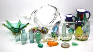 An assortment of glass and ceramics.