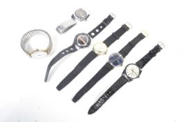 Six vintage gentleman's wrist and bracelet watches.