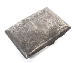 An Edwardian silver concave rectangular cigarette case.