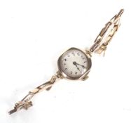 An early 20th century 9ct gold cased round bracelet watch, circa 1924.