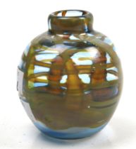 A 1970s studio art glass globular vessel.