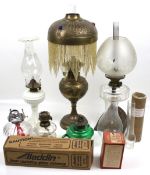 Six 19th century and later oil lamps.