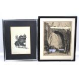 Two framed prints. Including limited edition print 'Old Lady' no 7/251, 20.
