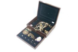 A collection of period rolled-gold jewellery and other items; Including an oval double-sided locket;