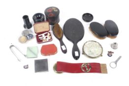 A collection of miscellaneous items to include a Victorian papier mache floral decorated