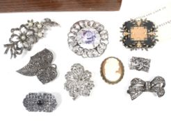 A collection of costume and other jewellery including a multi-gem bracelet.