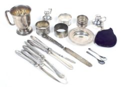 A small collection of silver and plated items.
