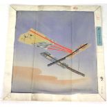 A vintage Japanese fabric print of three fans.