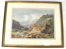 David Hall McKewan (1816-1873), watercolour, 'Stonebridge'. Framed and glazed.