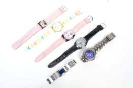 Six vintage lady's wrist and gentleman's bracelet and fashion watches including a Swatch.