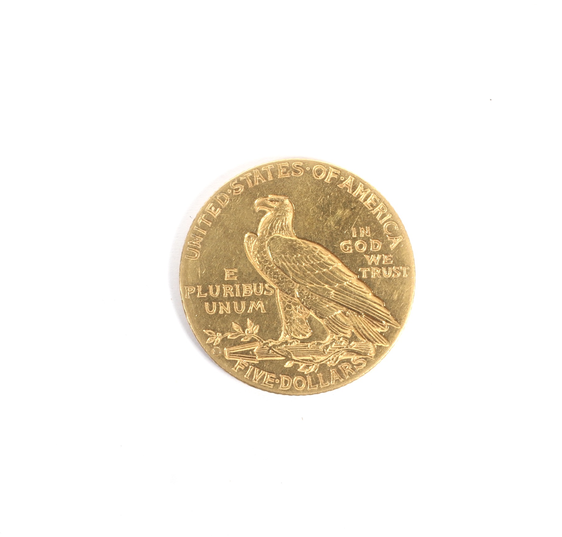 USA 1909 gold 5 dollar coin, weight 8. - Image 2 of 2