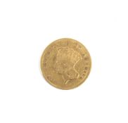 A rare USA 1856 (S) gold 3 dollar coin, weight 4.