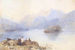 Possibly J M W Turner (1775-1851), watercolour, Loch Lomond (circa 1851).