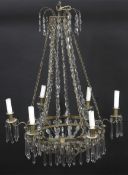 A mid-late 20th century glass 'statement' chandelier.