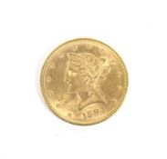USA 1894 gold 10 dollar coin, weight 16.