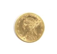 USA 1897 gold 10 dollar coin, weight 16.