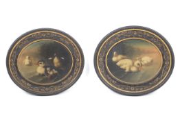 Carlo Coppini, Italian, 19th century, a pair of oval oil on boards,