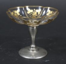 An Edward VII glass and silver pedestal sweet dish.