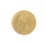 USA 1910 (S) gold 10 dollar coin, weight 16.7 grams.