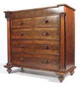 A 19th century North Country mahogany chest of drawers.