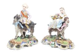 A pair of early 20th century George Jones Ltd bisque porcelain figures.