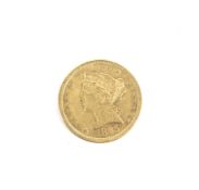USA 1885 (S) gold 5 dollar coin, weight 8.