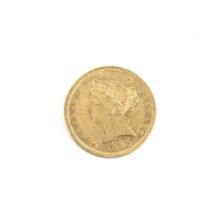 USA 1885 (S) gold 5 dollar coin, weight 8.