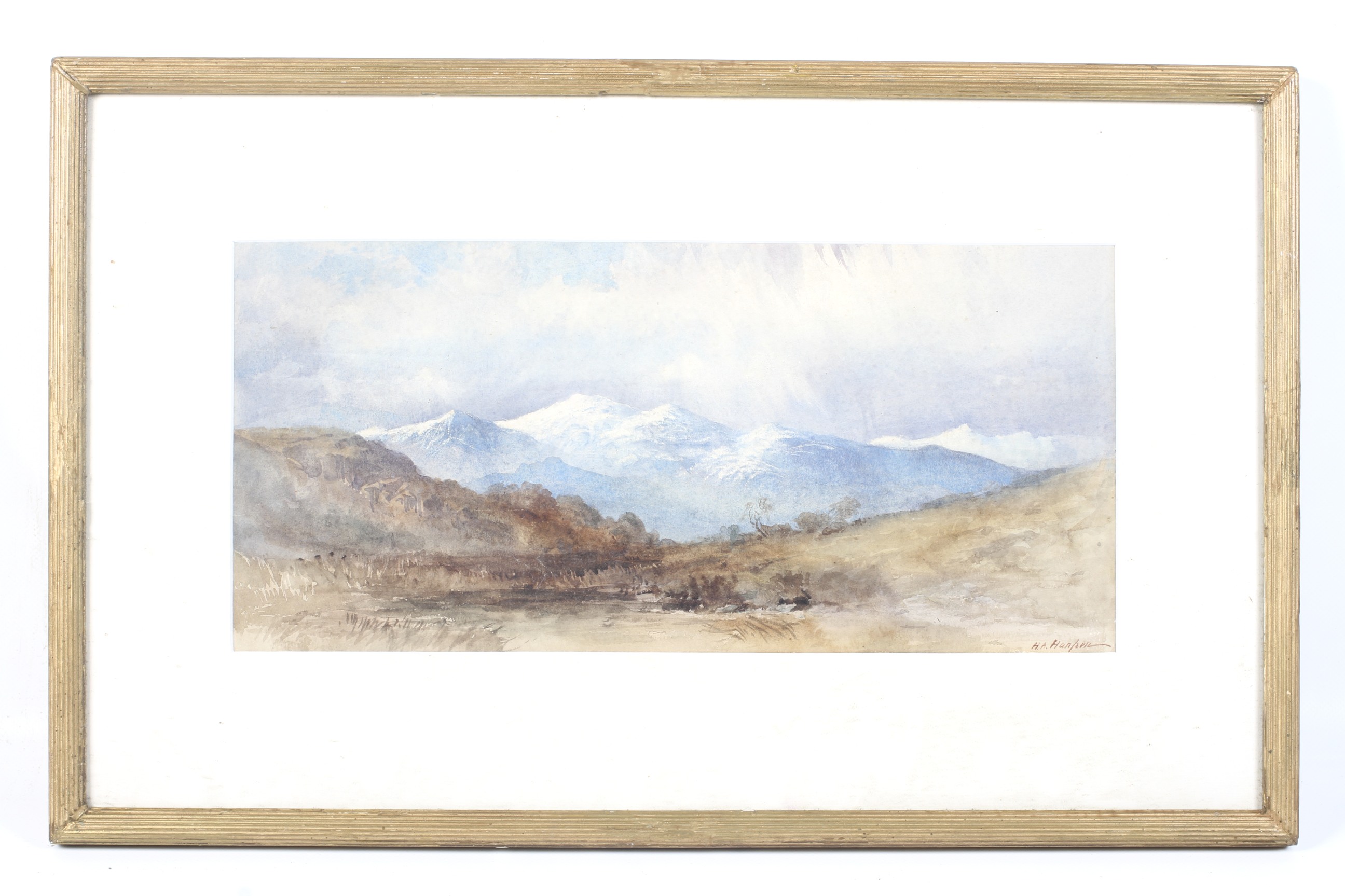 Henry Andrew Harper (1835-1900), watercolour, The Highlands to the Scottish Mountain range. - Image 3 of 3