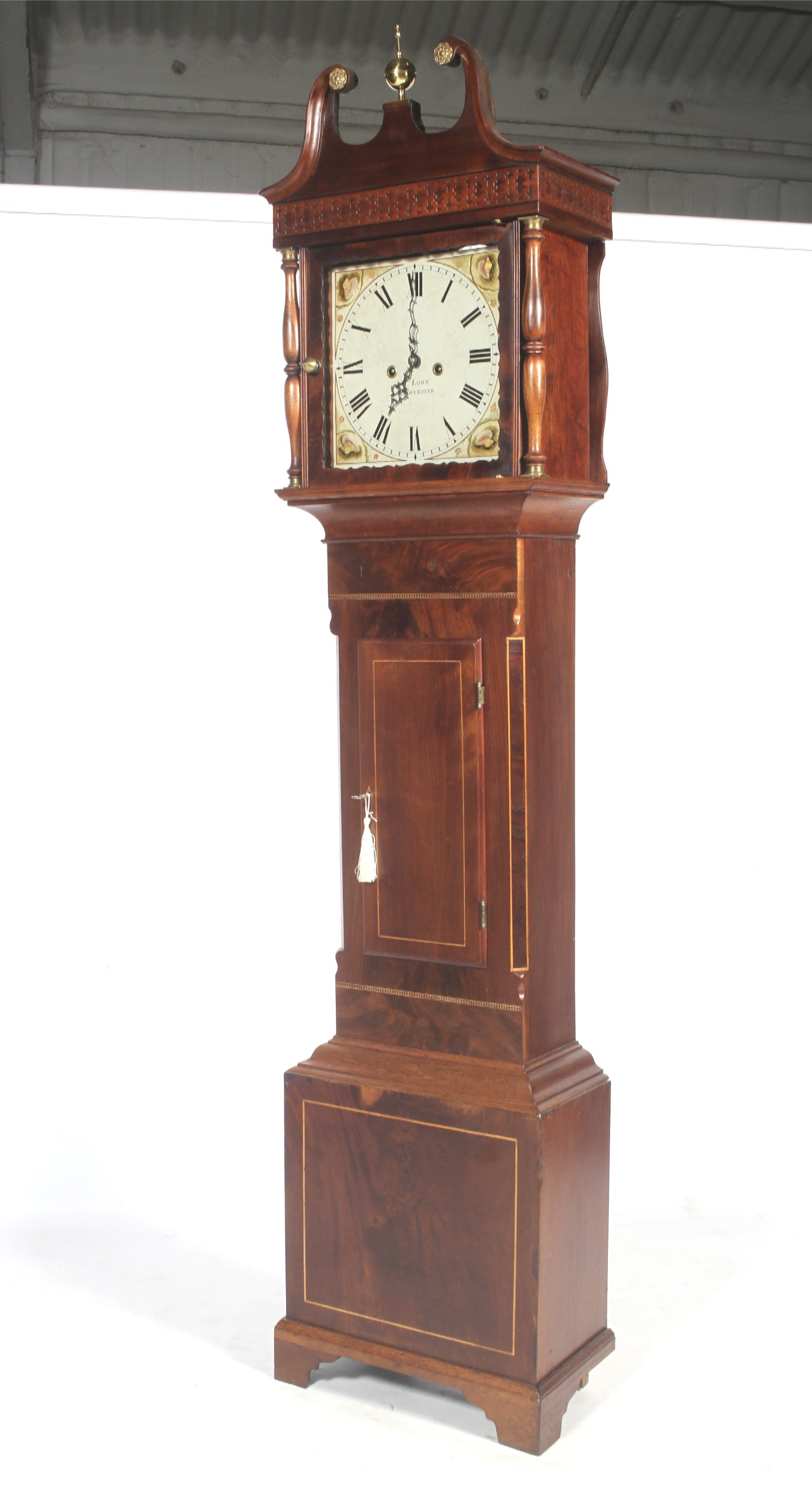 Geo Lowe Gloucester (early 19th century ac. Baille) longcase clock.