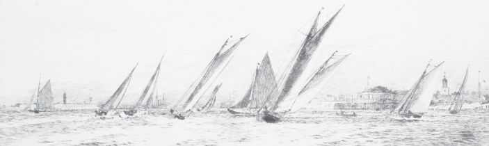 Willian Lionel Wyllie (1851-1931), Marine School, etching, 'Royal Albert Yacht Club, Southsea'.