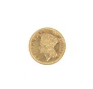 A rare USA 1856 gold 3 dollar coin,