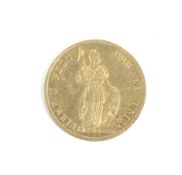 Peru 1854, 4 escudo gold coin. Weight 13.