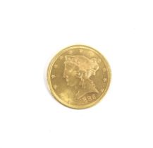 USA 1882 (S) gold 5 dollar coin, weight 8.