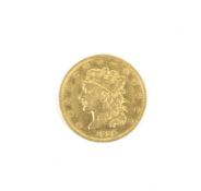 USA 1834 gold 5 dollar coin, plain 4-type in date. Weight 8.3 grams.