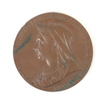 Queen Victoria diamond jubilee commemorative bronze medallion