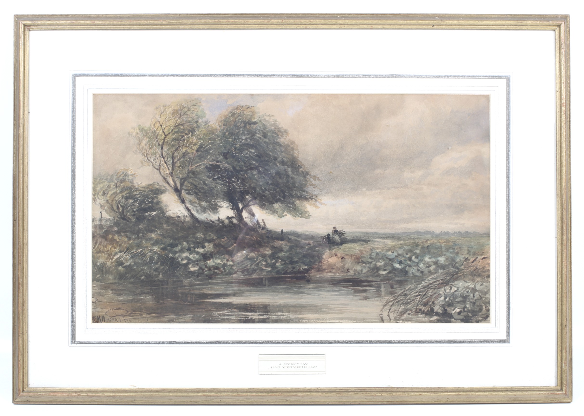Edmond Morison Wimperis (1835-1900), watercolour, 'A Stormy Day'. - Image 2 of 3