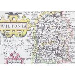 A Georgian engraved and hand coloured map of 'Wiltonia'. 8.5cm x 12.5cm.