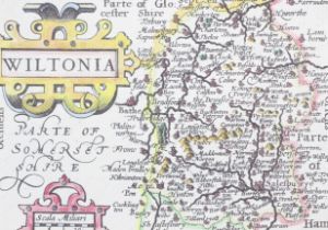 A Georgian engraved and hand coloured map of 'Wiltonia'. 8.5cm x 12.5cm.